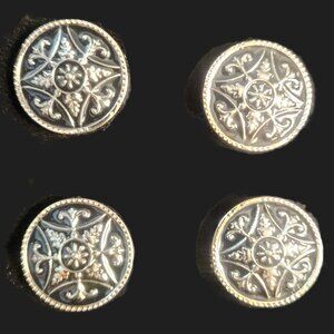MAGNETIC NUMBER PINS "ENCHANTMENT" SILVER/Black set of 4 NEW in box by ORNAMENTS
